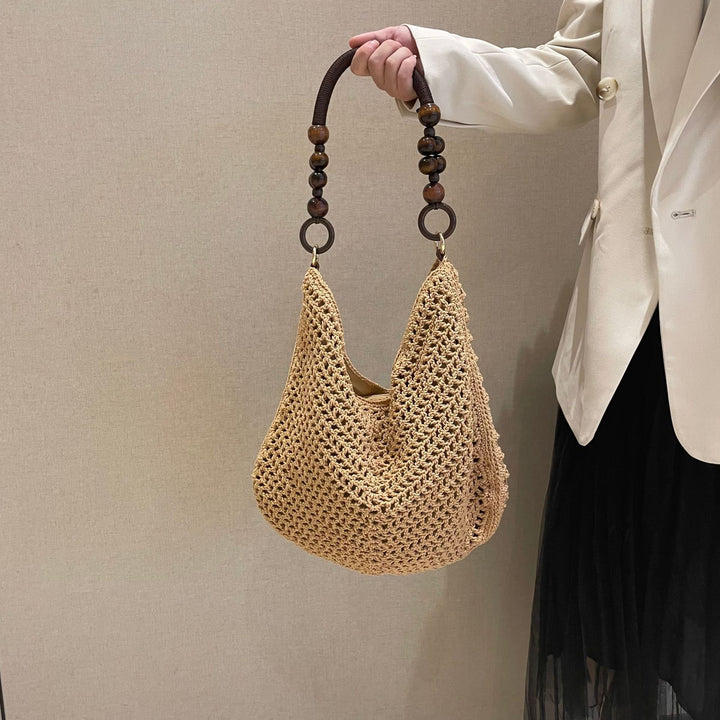 Hand-knotted bag with wooden handles Bowlift