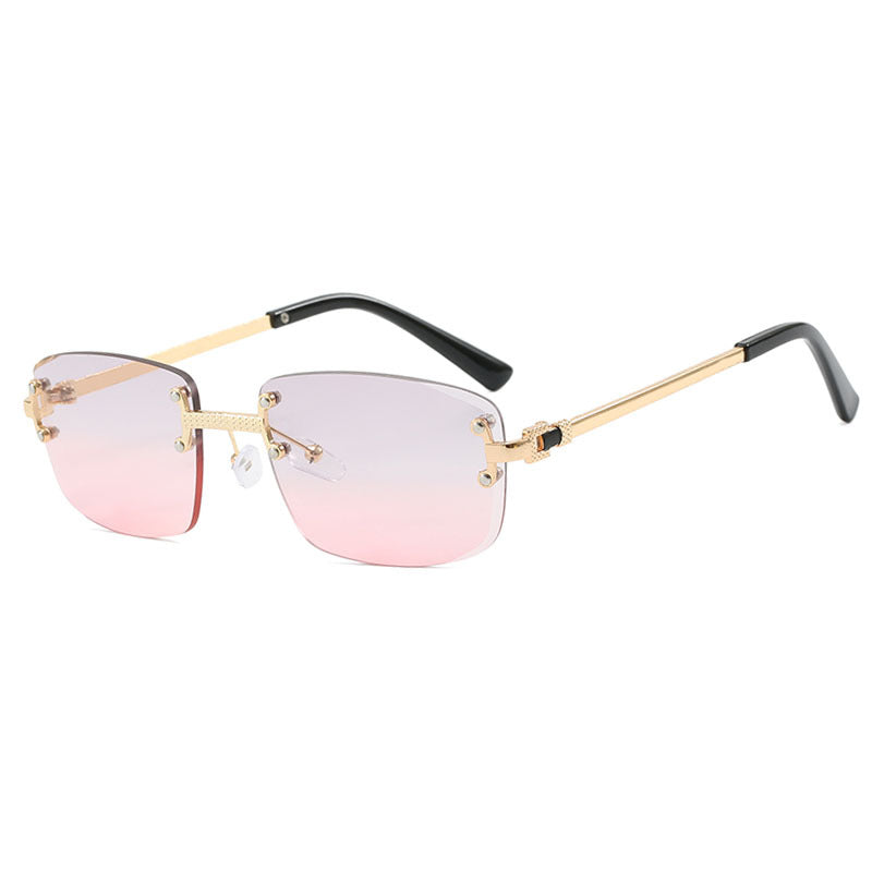 Women's elegant square sunglasses with transparent lenses and high-quality metal frame Bowlift