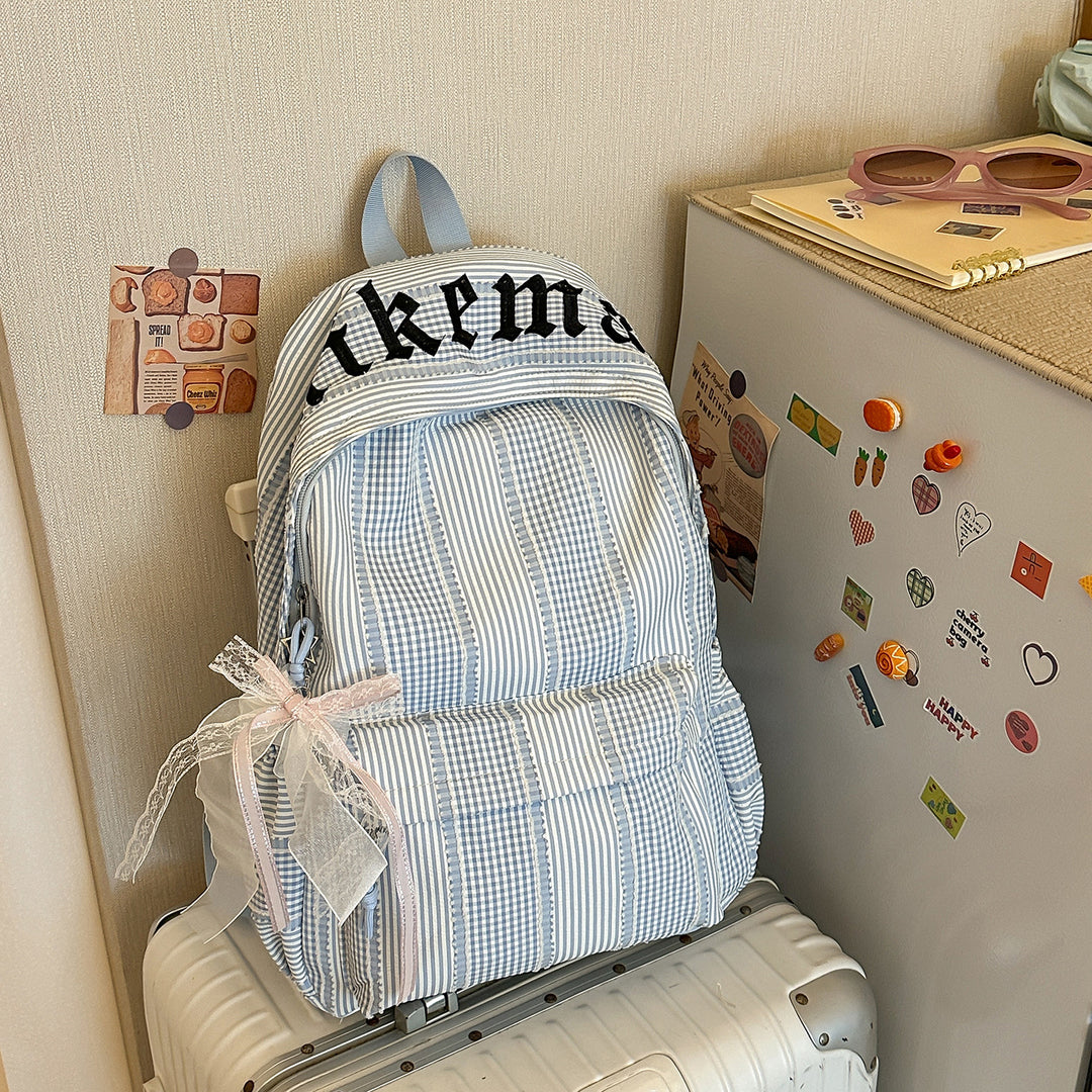 Stylish Checkered Backpack Bowlift