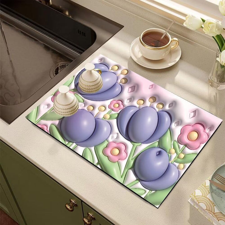 Cute Cartoon Dog-Themed Kitchen Mat Bowlift