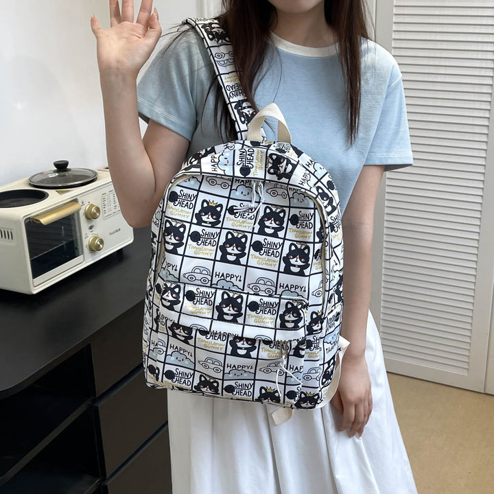 Cartoon Patterned Backpack Bowlift