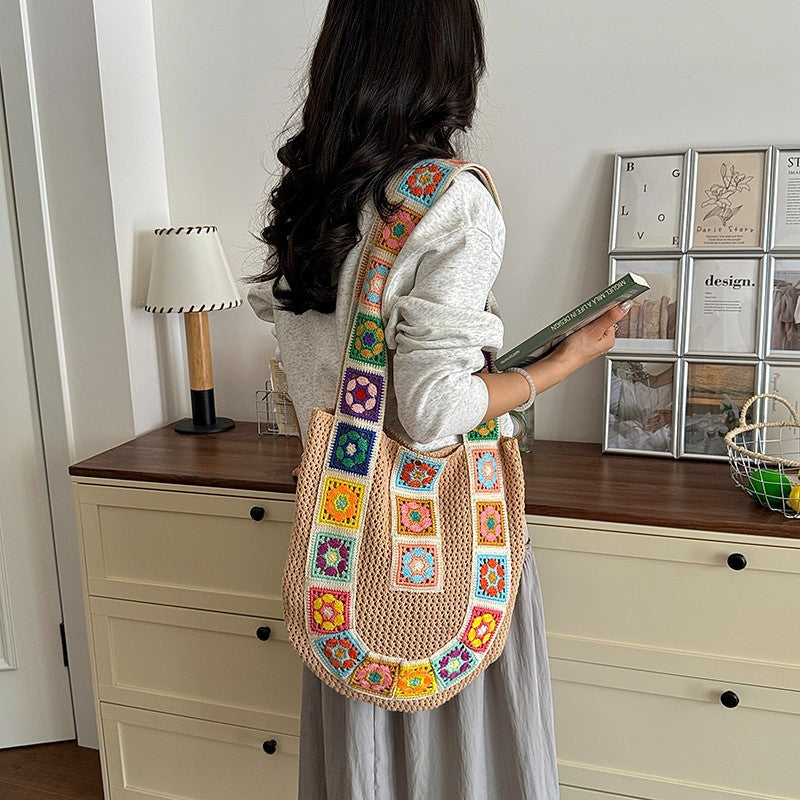 Crochet Patchrk Sling Bag Bowlift