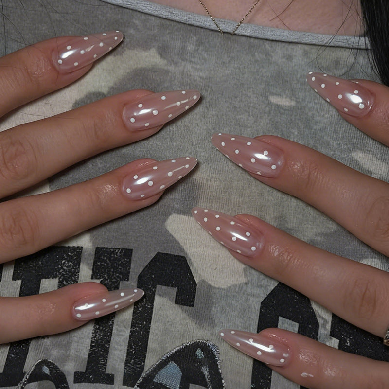 Artificial nails with modern dot design Bowlift