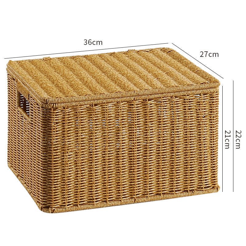 Handcrafted Rectangular Wicker Storage Box Bowlift