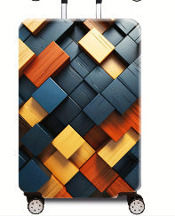 Women Hard Shell Suitcase with Modern Wood Pattern Bowlift
