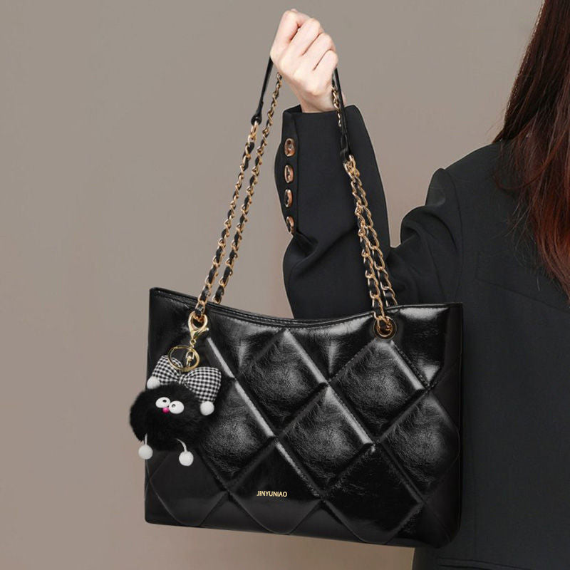 Quilted Patent Leather Tote Bag Bowlift