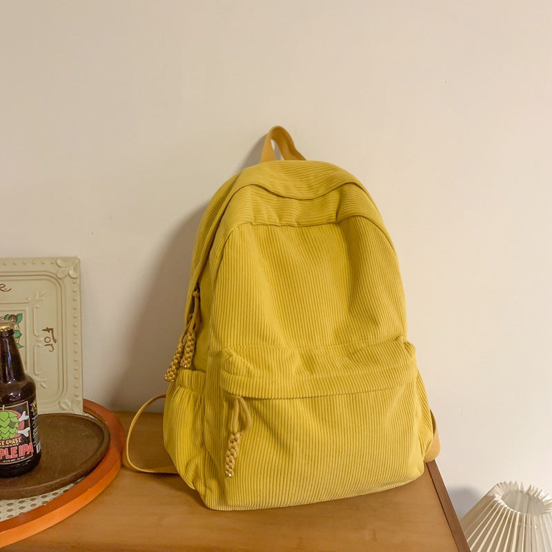 Cord Backpack with Versatile Compartments and Ergonomic Design Bowlift