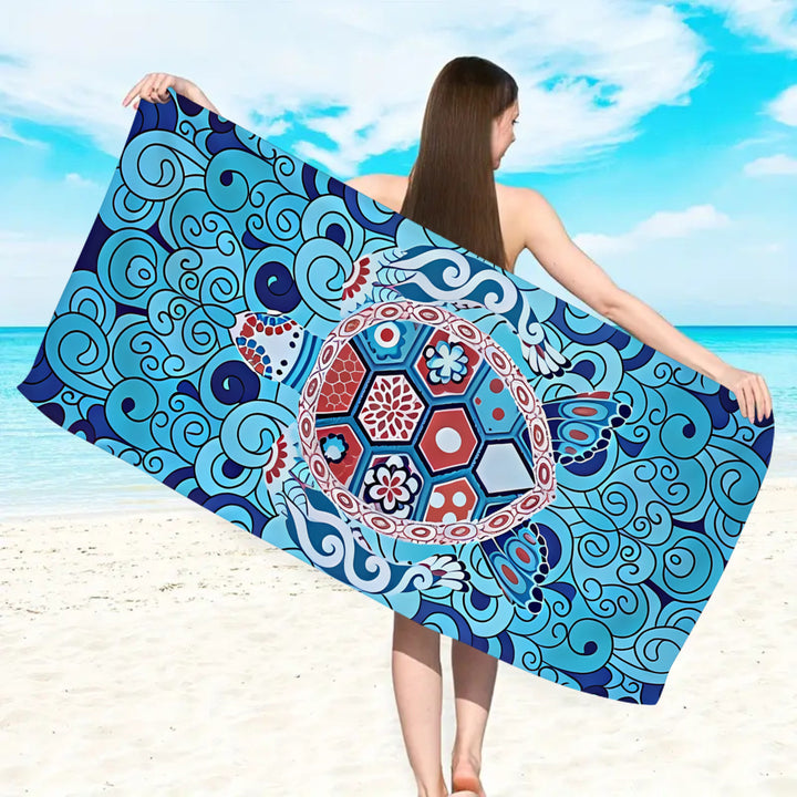 Microfiber beach towel with exclusive turtle motif Bowlift