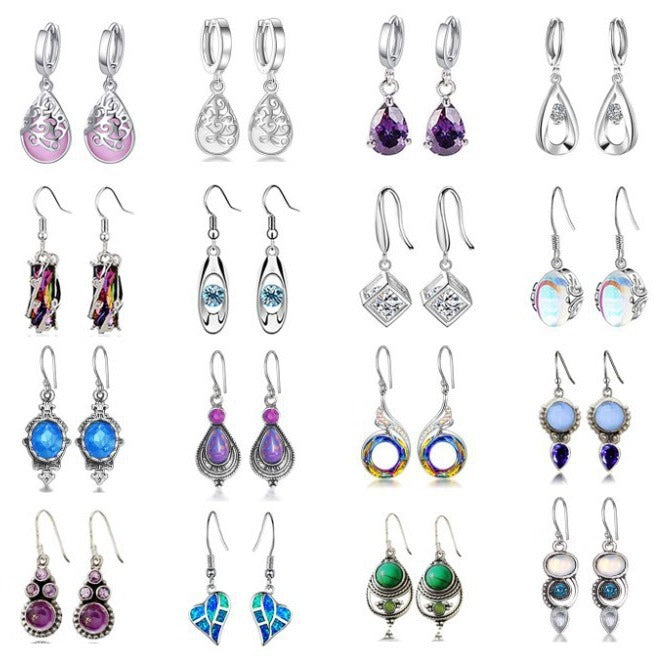 Colorful Crystal Drop Earrings Bowlift