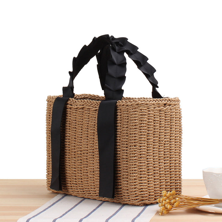 Handbag Made of Woven Material with Elegant Carrying Handles Bowlift