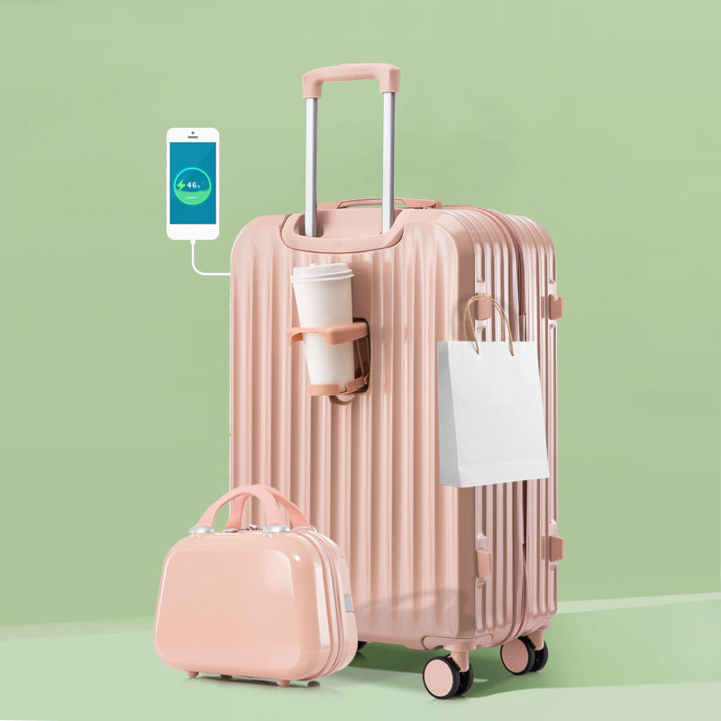 Unisex Smart Charging Hard-Shell Travel Suitcase Bowlift