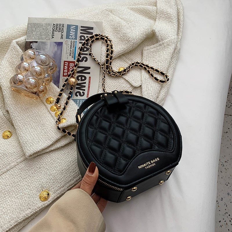 Quilted Round Crossbody Bag Bowlift