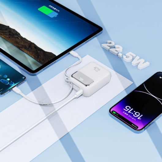 Compact power bank with multifunctional connection and digital charging display Bowlift