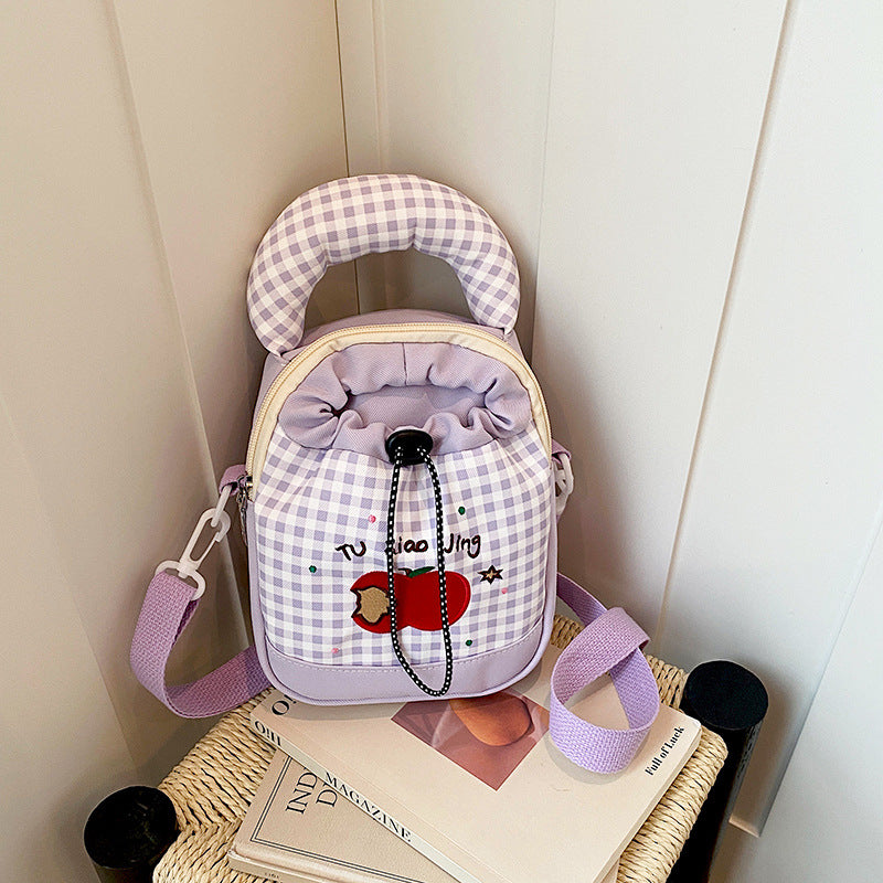 Playful Gingham Print Mini Backpack Bowlift