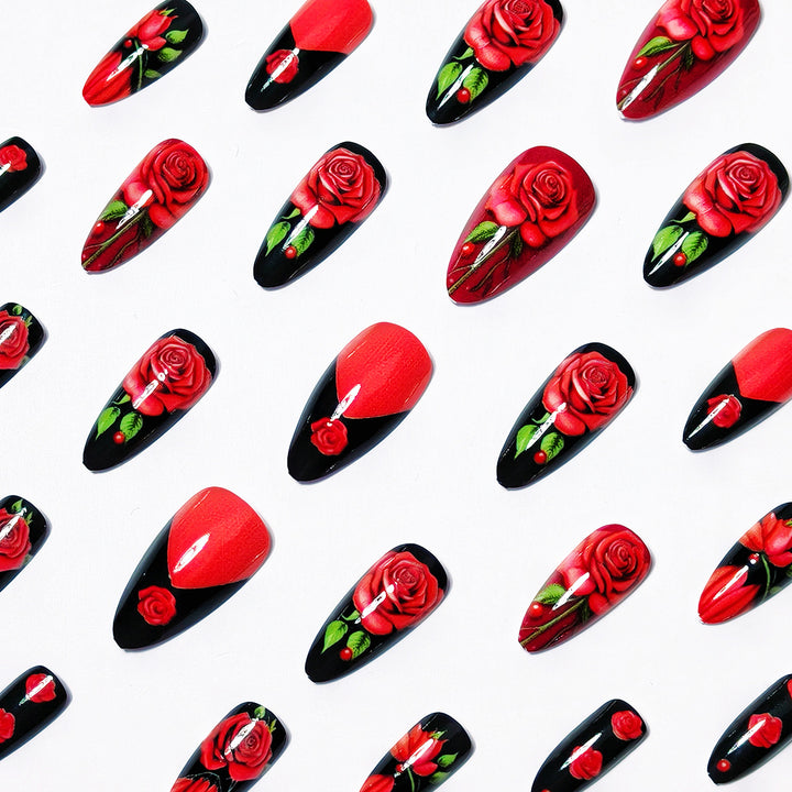 Floral Rose-Inspired Nail Art Bowlift