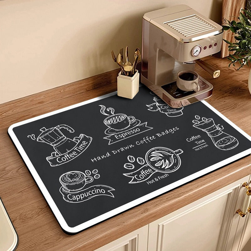 Coffee-Themed Kitchen Mat Bowlift