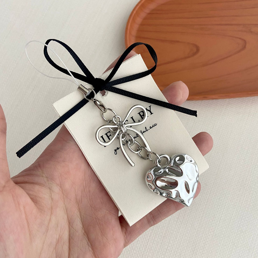 Heart-Shaped Charm Keychain Bowlift 1787102644