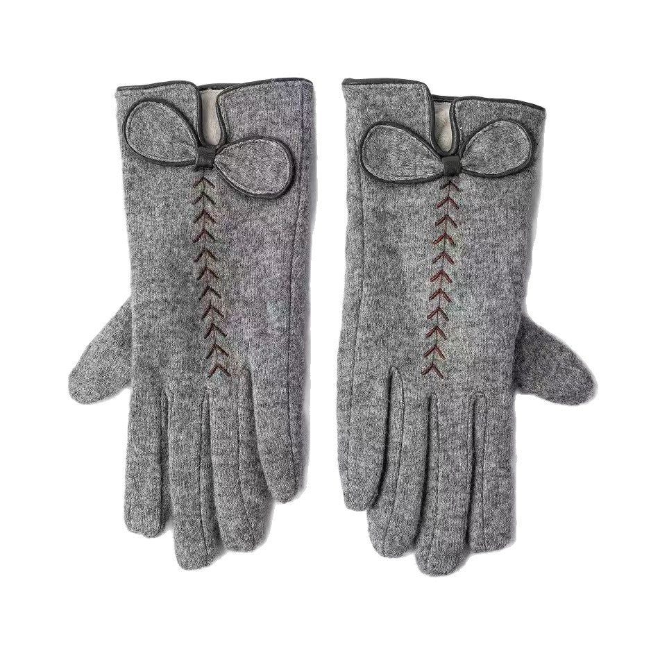 Elegant Bow-Embellished Touchscreen Gloves Bowlift