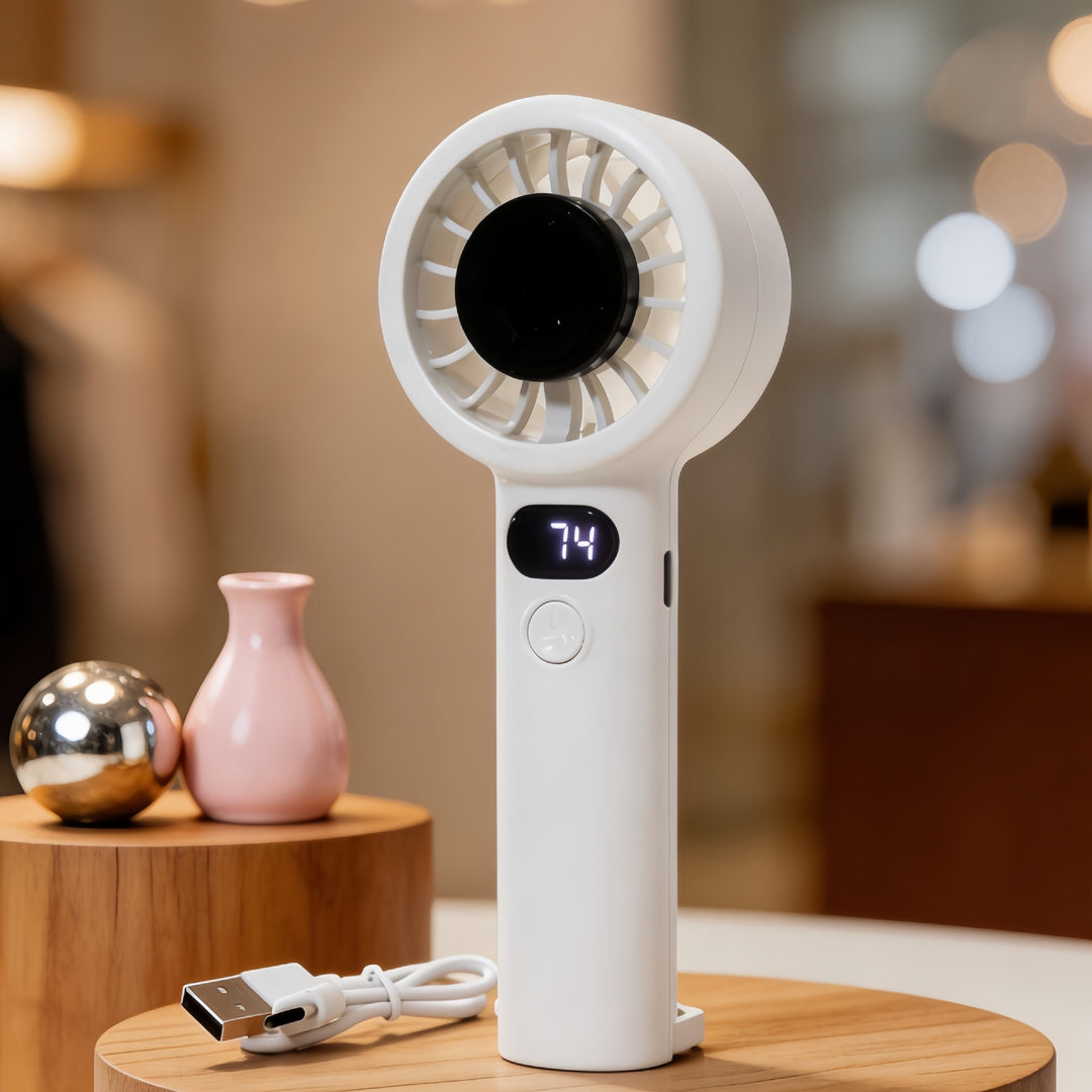 Women's Portable Mini Fan with Cute Animal Design and USB Charging Function Bowlift