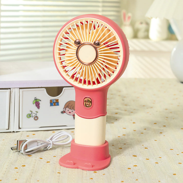 Ladies Portable Handheld Fan with Cute Animal Design Bowlift