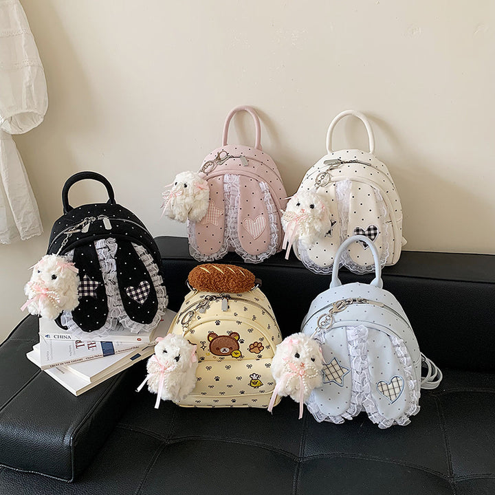 Cute backpack with detailed bunny ears applique Bowlift