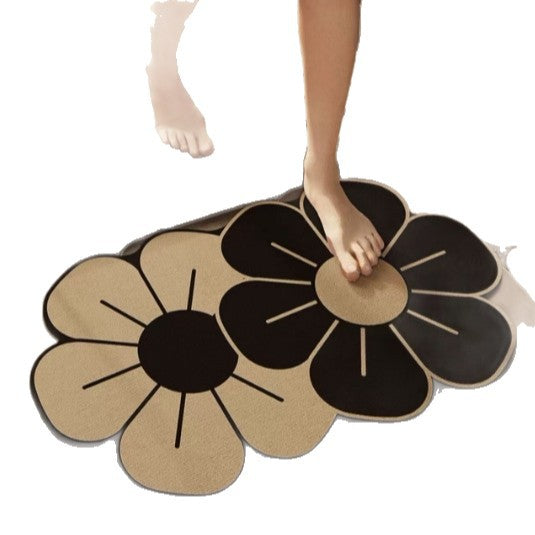 Floral Design Bathroom Rug Bowlift