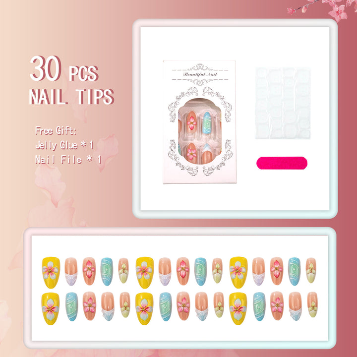 Floral Articulate Press-On Nail Set