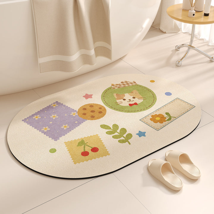 Cute Cartoon-Themed Bath Mat Bowlift