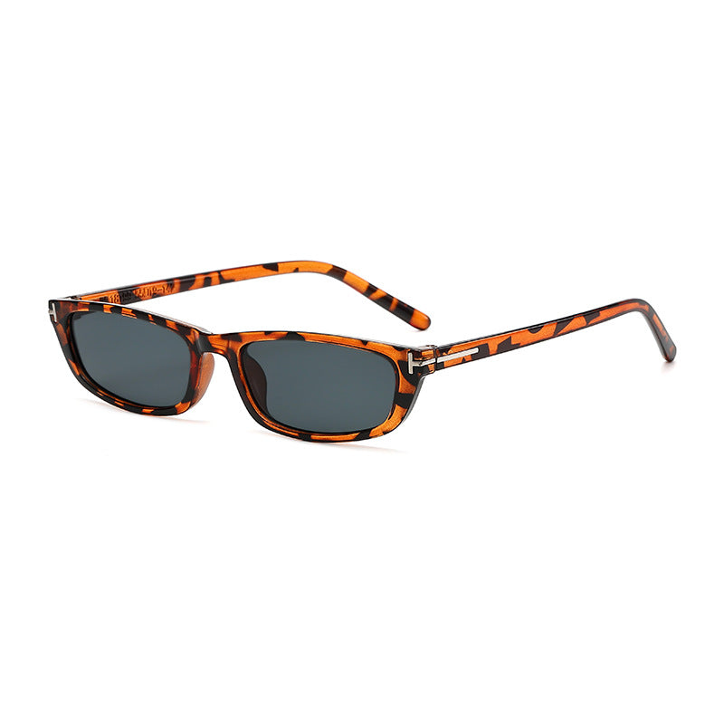 Women's fashionable sunglasses with narrow frame and brown lenses Bowlift