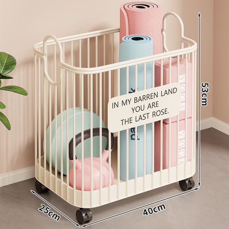 Vertical Rolling Organizer Cart for Yoga Mats and Home Fitness Gear