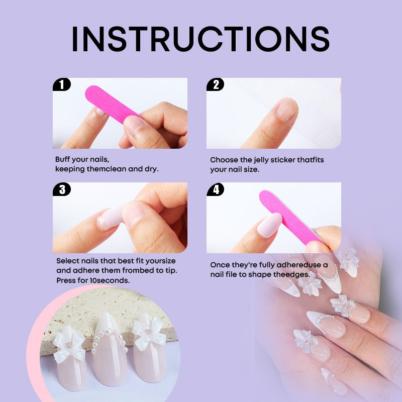 Creative nail art set with elegant bows and pearl elements Bowlift