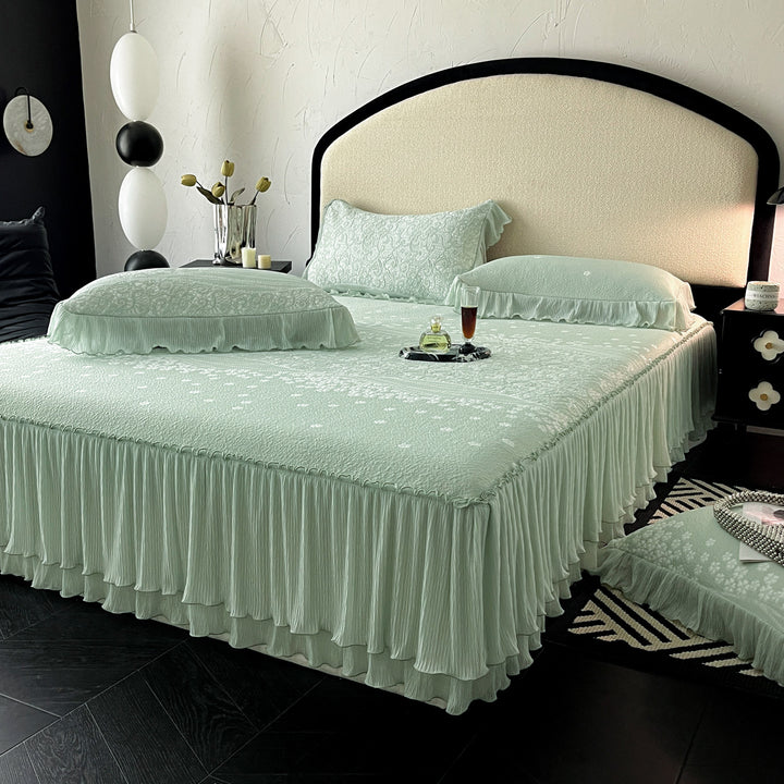 Ruffled Embellished Bedspread Set