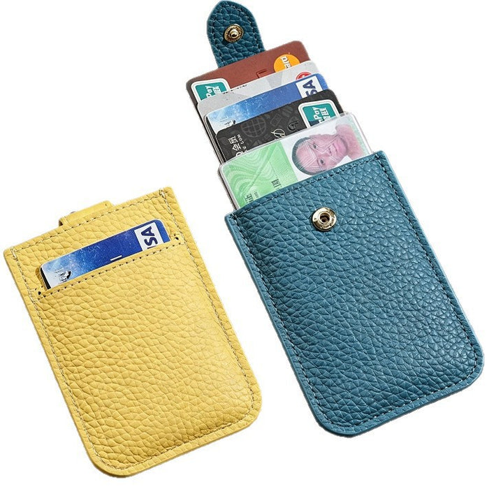 Textured Leather Cardholder with Snap Closure Bowlift