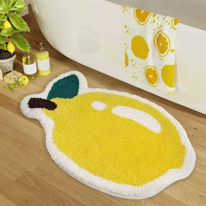 Lemon-Shaped Bath Mat Bowlift