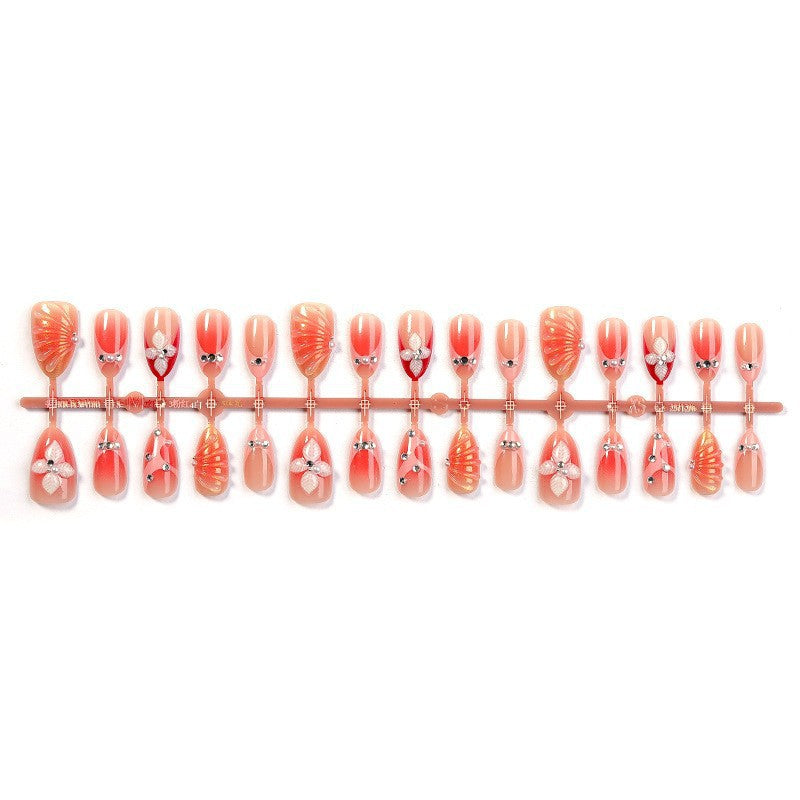 Elegant Floral Design Press-On Nail Set Bowlift