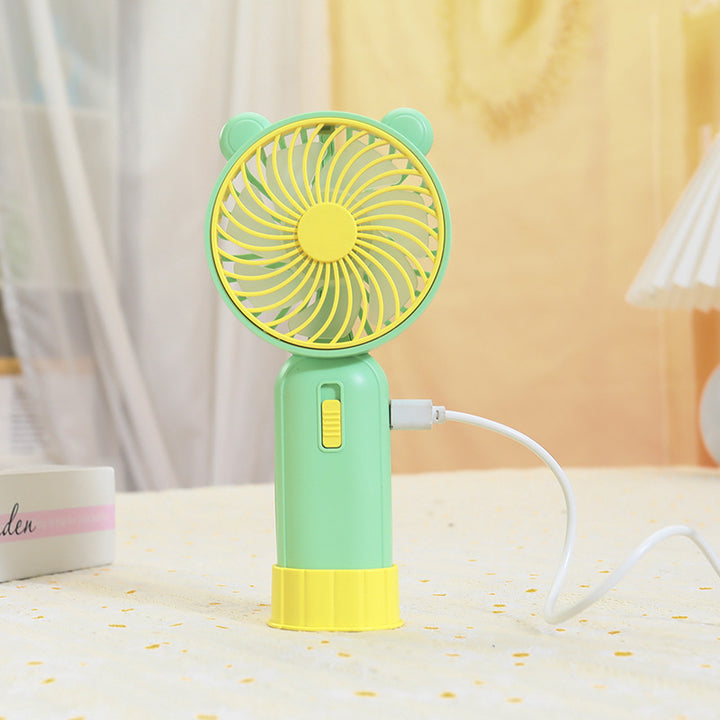 Ladies Portable Handheld Fan with Cute Bear Design Bowlift