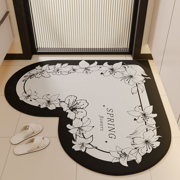 Heart-Shaped Non-Slip Kitchen Mat Bowlift