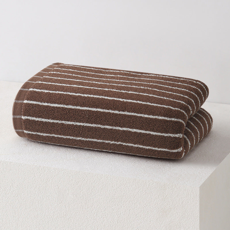 Women's Velour Bath Towel with Striped Design Bowlift