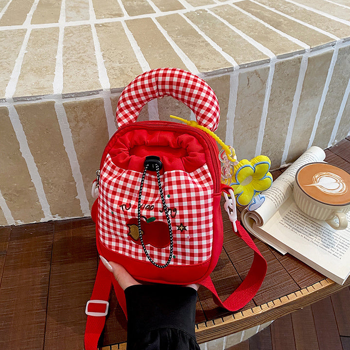 Playful Gingham Print Mini Backpack Bowlift
