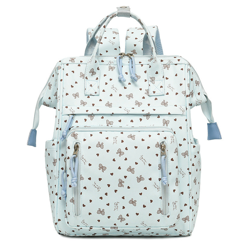 Stylish Heart-Printed Multi-Pocket Backpack Bowlift