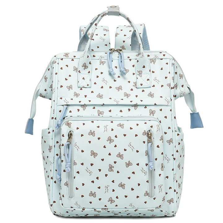 Stylish Heart-Printed Multi-Pocket Backpack Bowlift