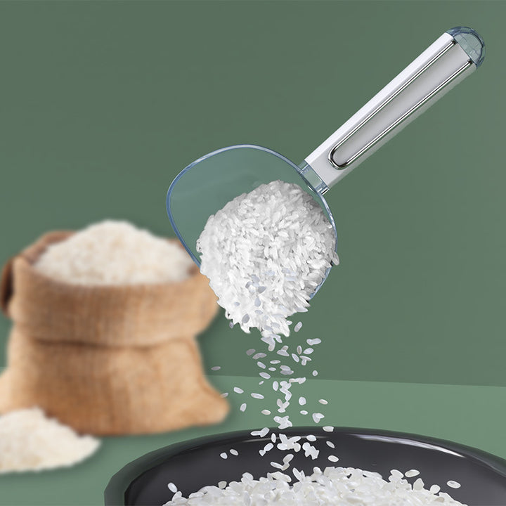 Ergonomic Transparent Bowl Scoop with Quick-Release Wire Handle Bowlift