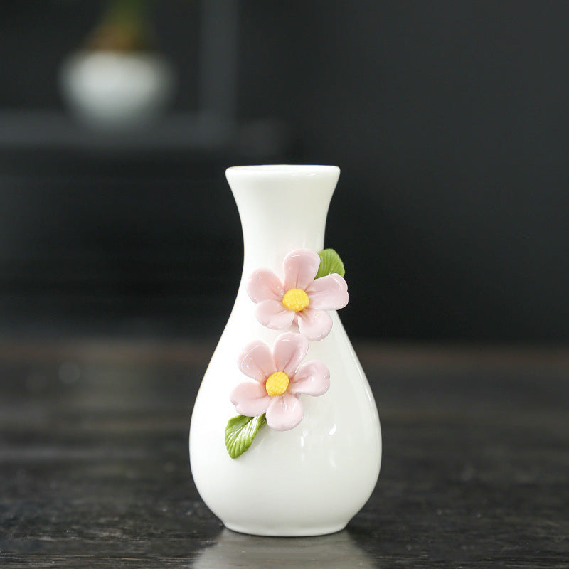 Elegant Floral Themed Ceramic Vase Bowlift