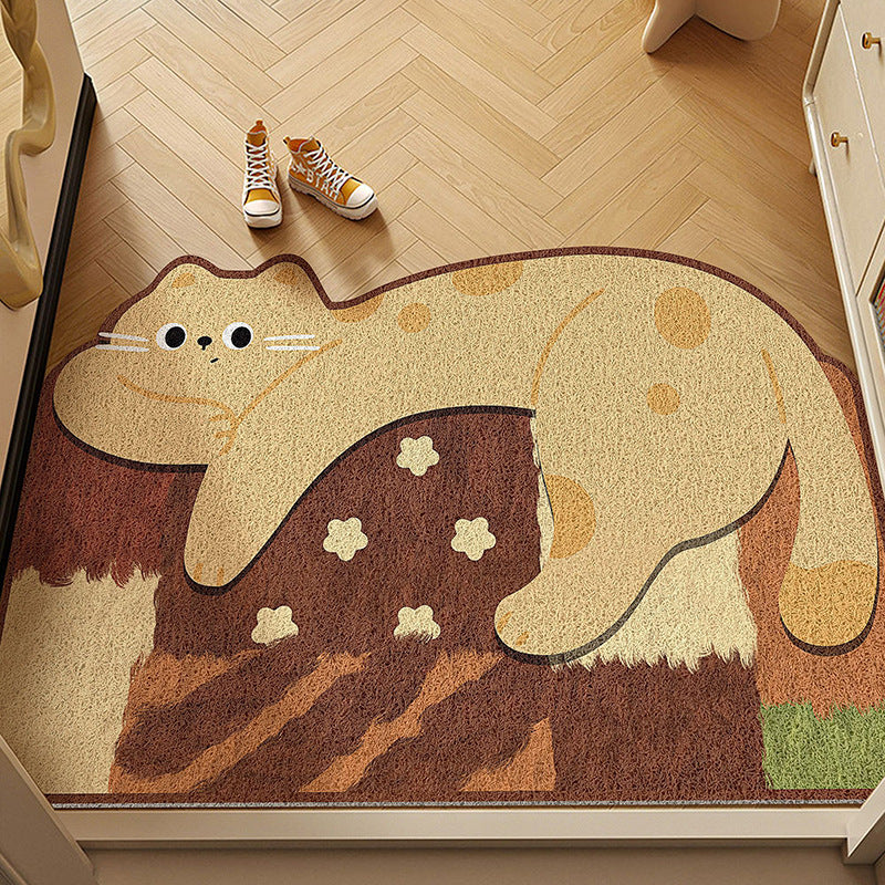 Playful Cat-Shaped Welcome Mat