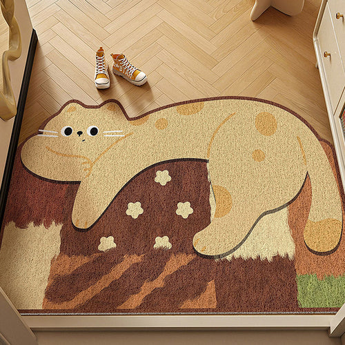 Playful Cat-Shaped Welcome Mat