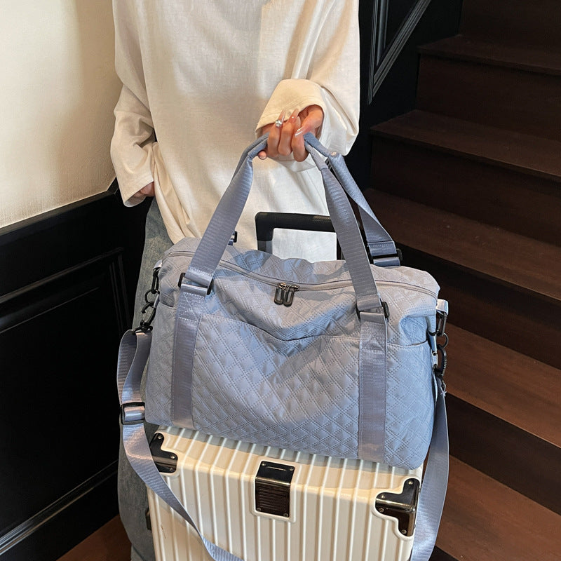Quilted Fabric Travel Duffle Bag Bowlift
