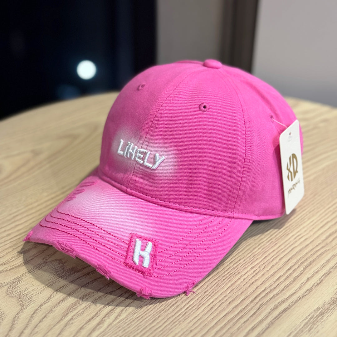 Women's Distressed Embroidered Baseball Cap Bowlift