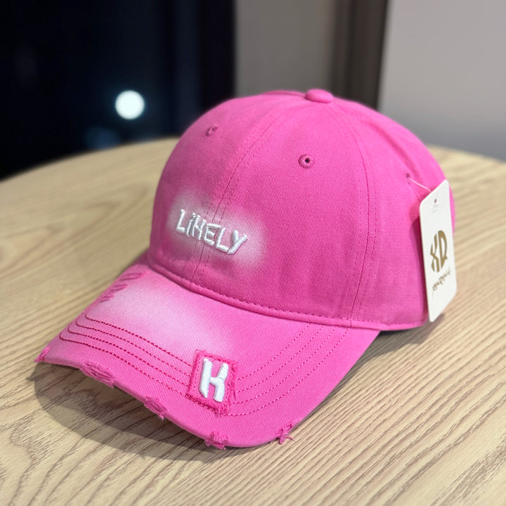 Women's Distressed Embroidered Baseball Cap Bowlift