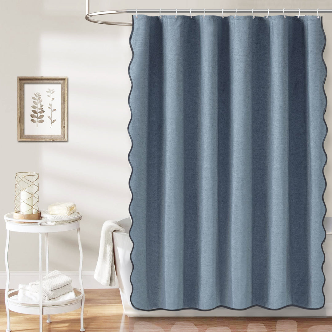 Elegant Scalloped Shower Curtain Bowlift
