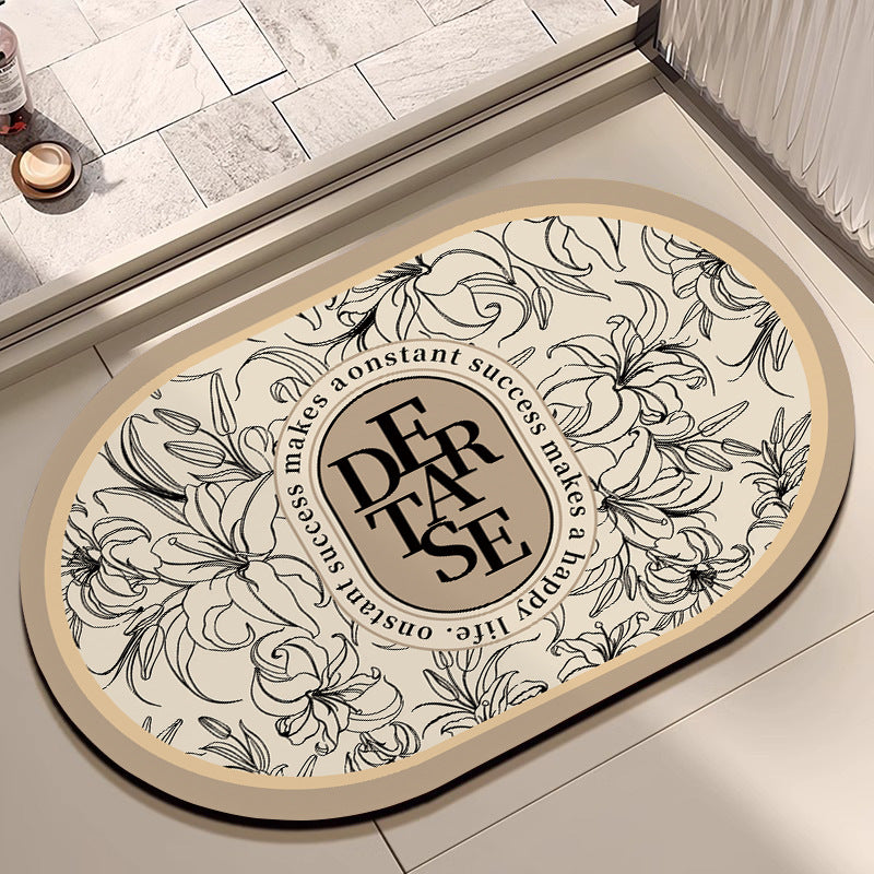 Floral Patterned Bath Mat Bowlift